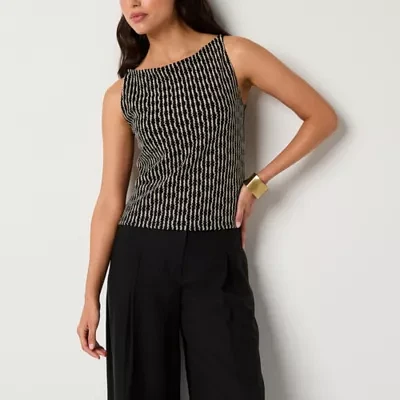 Worthington Womens Straight Neck Blouse