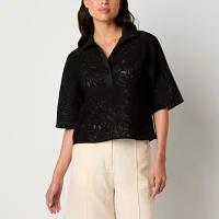 Worthington Womens Short Sleeve Polo Shirt