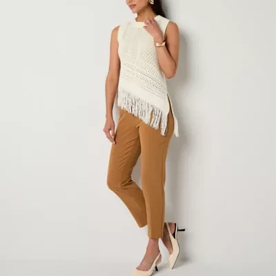 Worthington Womens Crew Neck Sleeveless Pullover Sweater