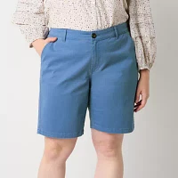 a.n.a Womens 10" Mid Rise Chino Short-Plus