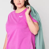 PUMA Womens Plus Crew Neck Short Sleeve Active T-Shirt