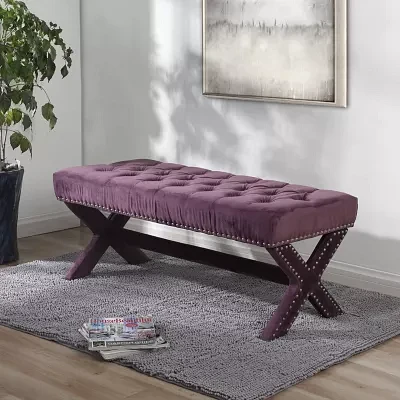 Louis Tufted Velvet Bench