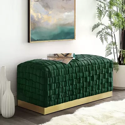 Nicole Miller Satine Upholstered Bench