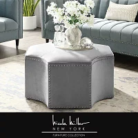 Nicole Miller Fiorella Upholstered Ottoman