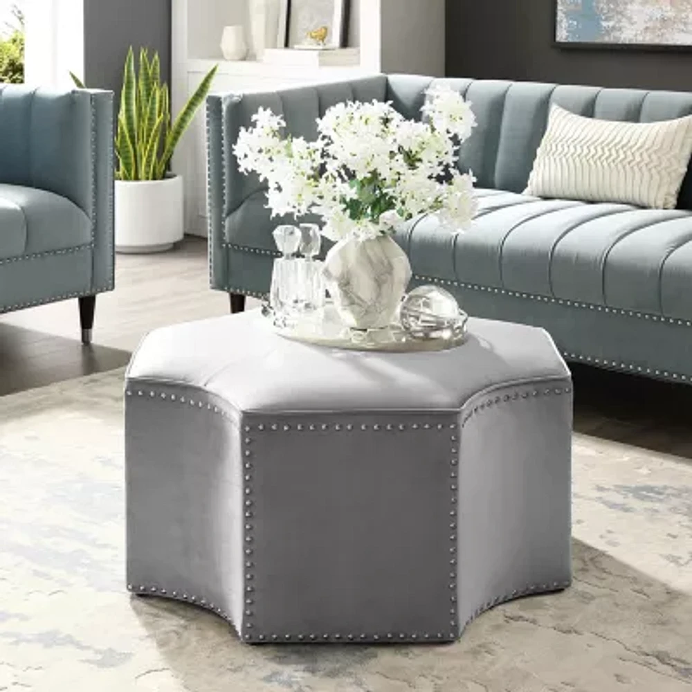 Nicole Miller Fiorella Upholstered Ottoman