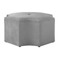 Nicole Miller Fiorella Upholstered Ottoman