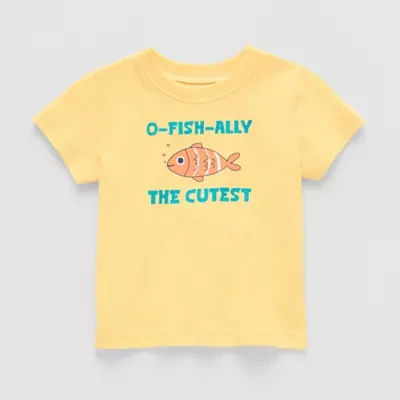 Okie Dokie Baby Boys Round Neck Short Sleeve Graphic T-Shirt