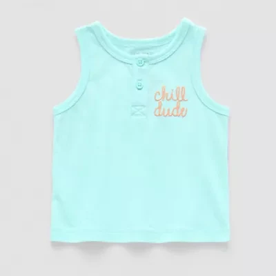 Okie Dokie Baby Boys Henley Neck Tank Top