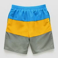 Thereabouts Little & Big Boys Color Block At The Knee Board Shorts