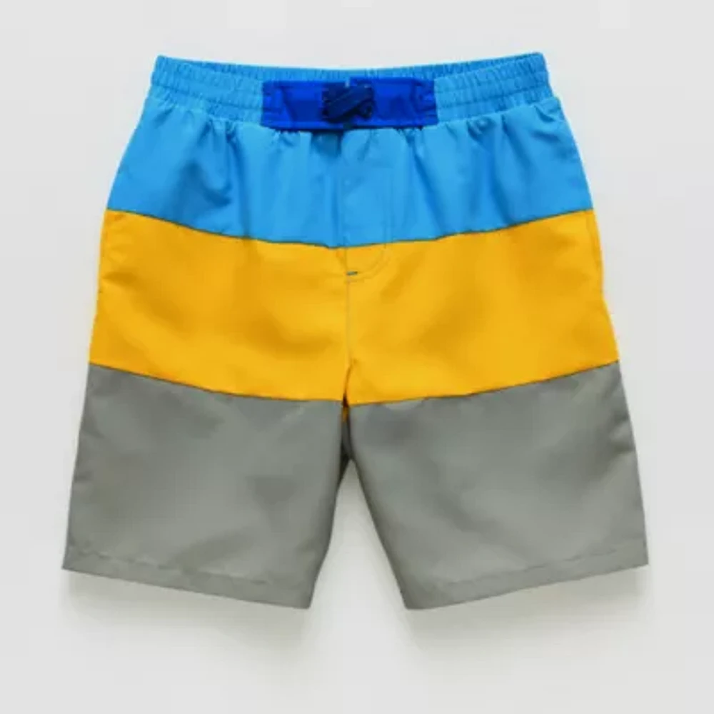 Thereabouts Little & Big Boys Color Block At The Knee Board Shorts