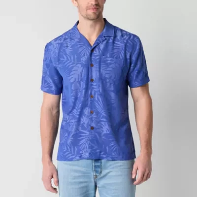 St. John's Bay Button-Down Mens Short Sleeve Camp Shirt