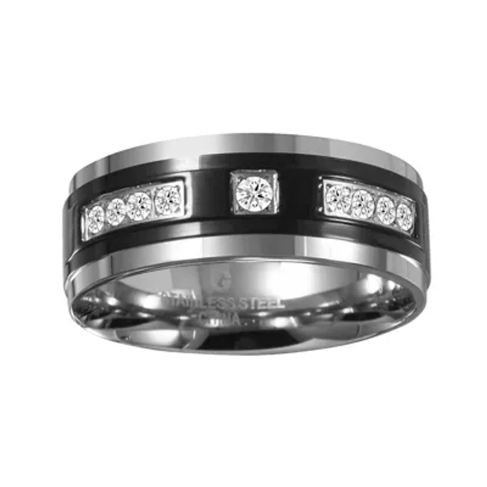 Mens ¼ CT.T.W. Natural Diamond 8mm Black Stainless Steel Band