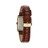 Caravelle Designed By Bulova Womens Brown Leather Strap Watch 44l234