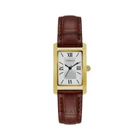 Caravelle Designed By Bulova Womens Brown Leather Strap Watch 44l234