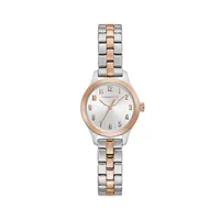 Caravelle Designed By Bulova Womens Rose Goldtone Stainless Steel Bracelet Watch 45l175