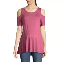 Planet Motherhood Cold Shoulder Scoop Neck Tee - Maternity