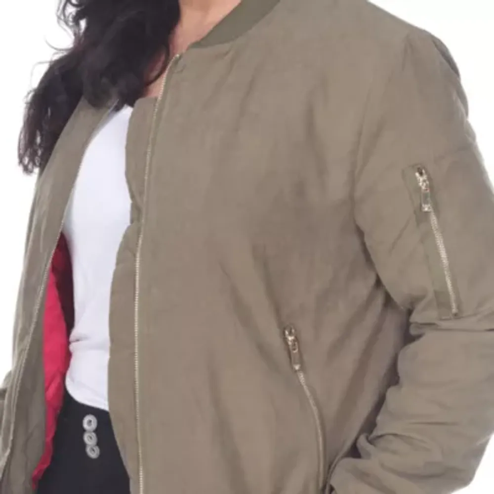 White Mark Bomber Jacket - Plus
