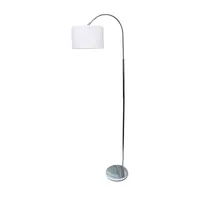 Simple Designs Arched Brushed Nickel Floor Lamp