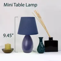 Simple Designs Mini Egg Oval Ceramic Table Lamp 2Pk Set