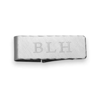 Personalized Hinged Money Clip with Scallop Edges