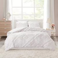 Intelligent Design Karlie Solid Quilt Set With Tufted Diamond Ruffles