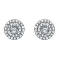 1/4 CT. T.W. Natural White Diamond 10K White Gold 7mm Round Stud Earrings