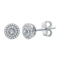 1/4 CT. T.W. Natural White Diamond 10K White Gold 7mm Round Stud Earrings