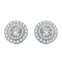 1/2 CT. T.W. Mined White Diamond 10K White Gold 8.8mm Round Stud Earrings