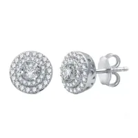 1/2 CT. T.W. Natural White Diamond 10K White Gold 8.8mm Round Stud Earrings