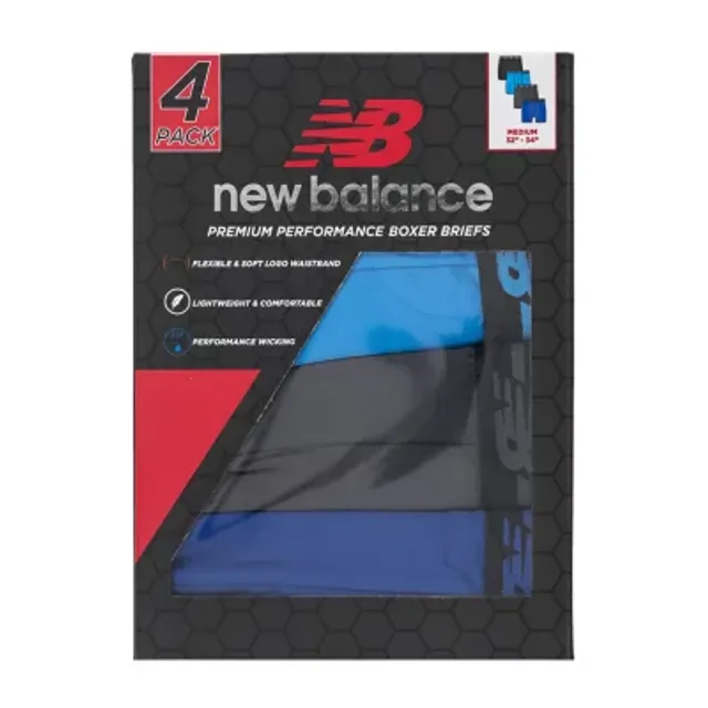 New Balance Mens 4 Pack Boxer Briefs, Color: Black - JCPenney