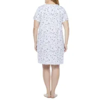 Adonna Womens Plus Short Sleeve Scoop Neck Nightgown