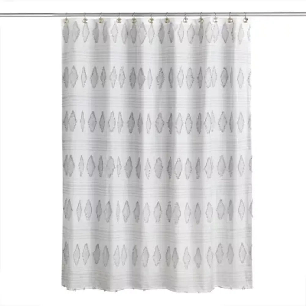 Saturday Knight Clipped Geo Diamonds Shower Curtain