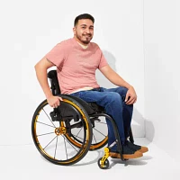 mutual weave Mens Easy-on + Easy-off Seated Wear Adaptive Stretch Fabric Straight Leg Jean