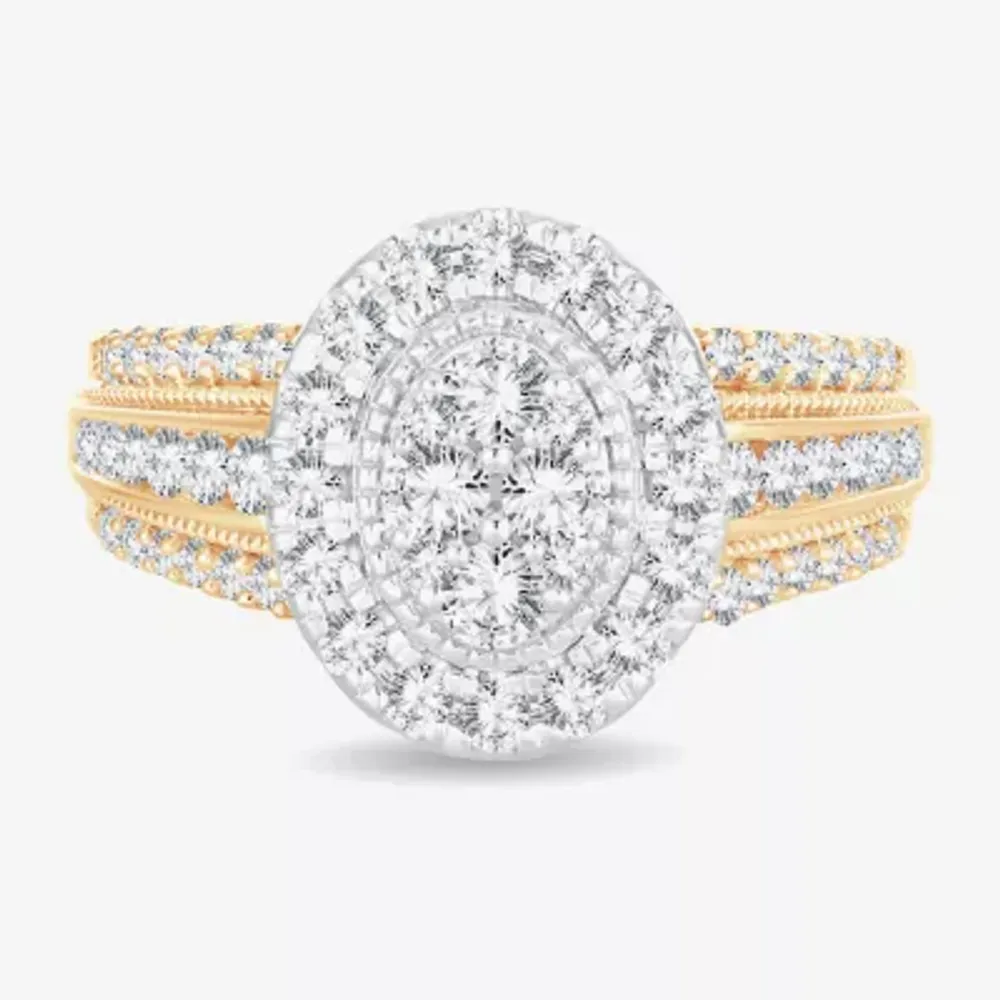 FINE JEWELRY DiamonArt® Womens 3 3/4 CT. T.W. White Cubic Zirconia 14K Gold  Over Silver Engagement Ring | Hawthorn Mall