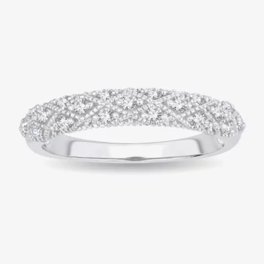 1/4 CT.T.W. Natural Diamond 10K or 14K White Gold Anniversary Wedding Band