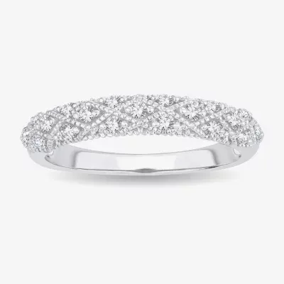 1/4 CT.T.W. Natural Diamond 10K or 14K White Gold Anniversary Wedding Band