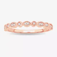 Diamond-Accent Wedding Band 10K or 14K Rose Gold