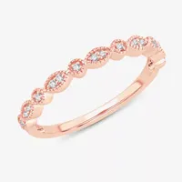 Diamond-Accent Wedding Band 10K or 14K Rose Gold