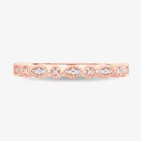 Diamond-Accent Wedding Band 10K or 14K Rose Gold