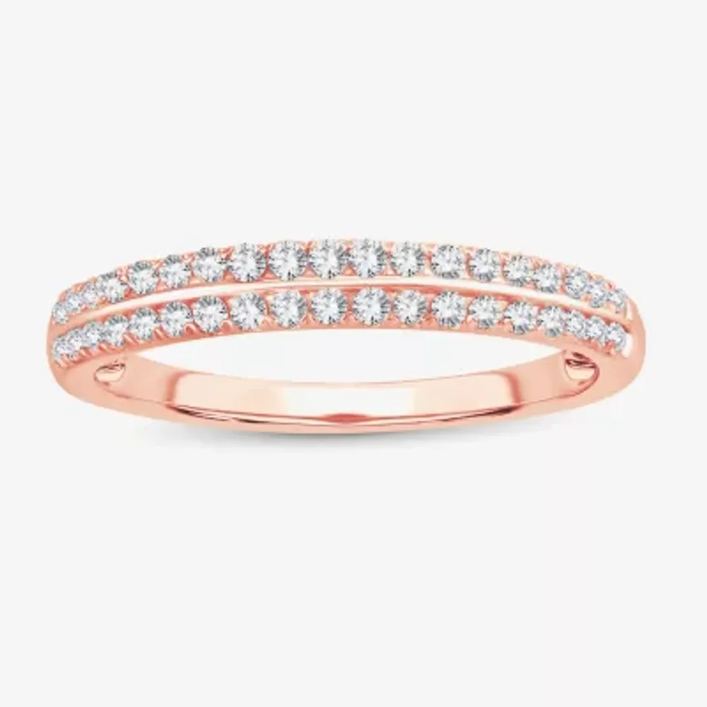 1/4 CT.T.W. Natural Diamond 10K or 14K Rose Gold Anniversary Wedding Band