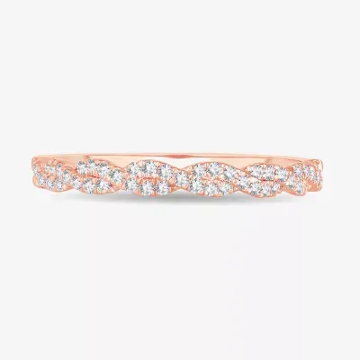 Signature By Modern Bride 1/5 CT. T.W. Mined White Diamond 14K Rose Gold Wedding Band