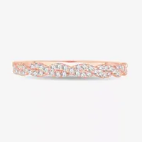 Signature By Modern Bride 1/5 CT. Natural White Diamond 14K Rose Gold Wedding Band