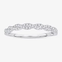 1/ CT.T.W. Natural Diamond 10K or 14K White Gold Wedding Band