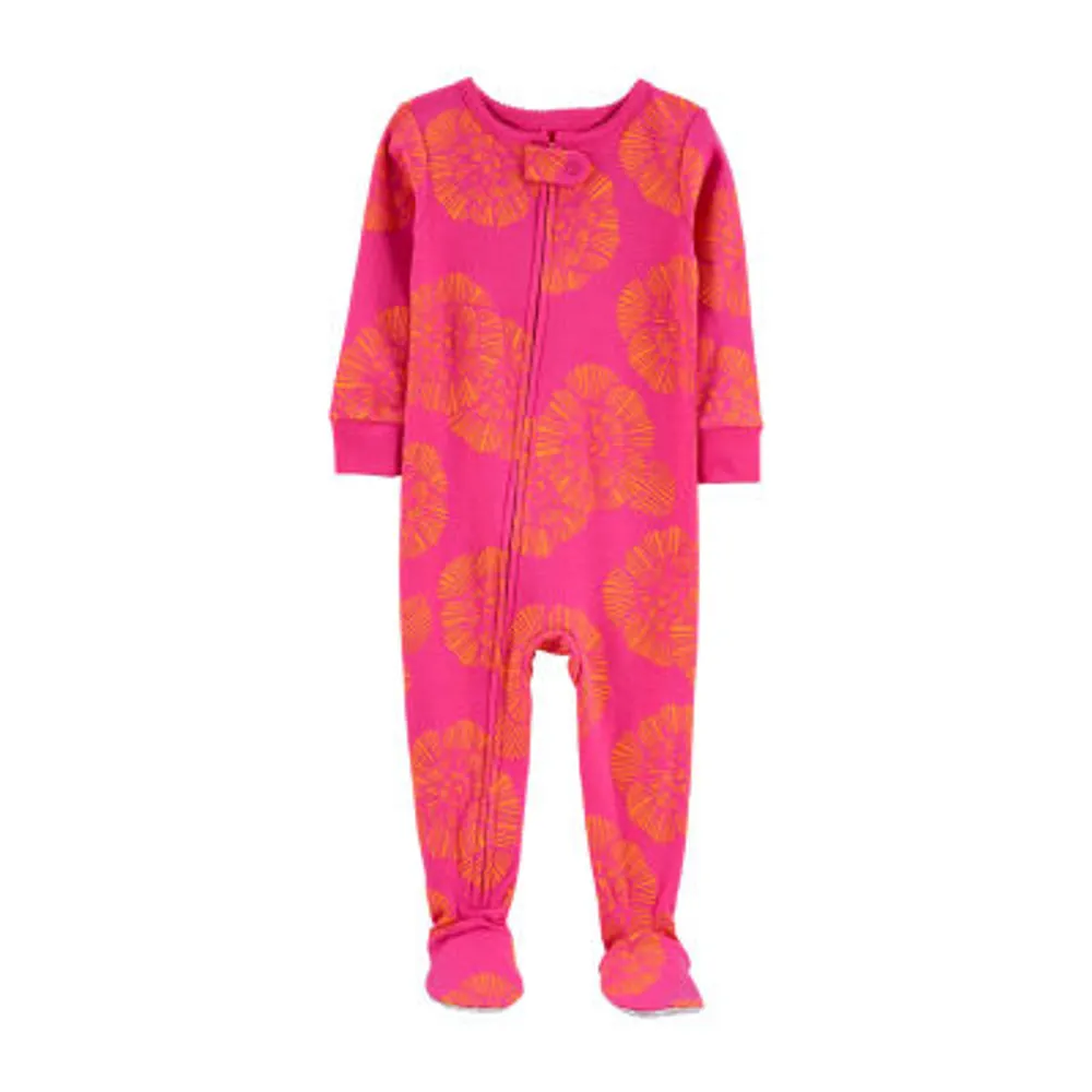 Carter's Toddler Girl's Pink Fair Isle Winter Holiday Fleece Pajama Sleeper  - Little Dreamers Pajamas
