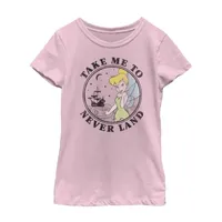 Little & Big Girls Crew Neck Short Sleeve Peter Pan Tinker Bell Graphic T-Shirt