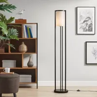 Martha Stewart Charlton Metal With Glass Shade Floor Lamp