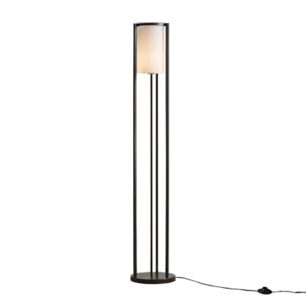 Martha Stewart Charlton Metal With Glass Shade Floor Lamp
