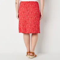 St. John's Bay Womens Mid Rise A-Line Skirt-Plus