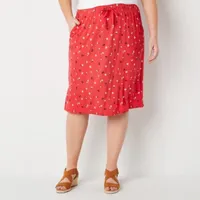 St. John's Bay Womens Mid Rise A-Line Skirt-Plus