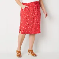 St. John's Bay Womens Mid Rise A-Line Skirt-Plus